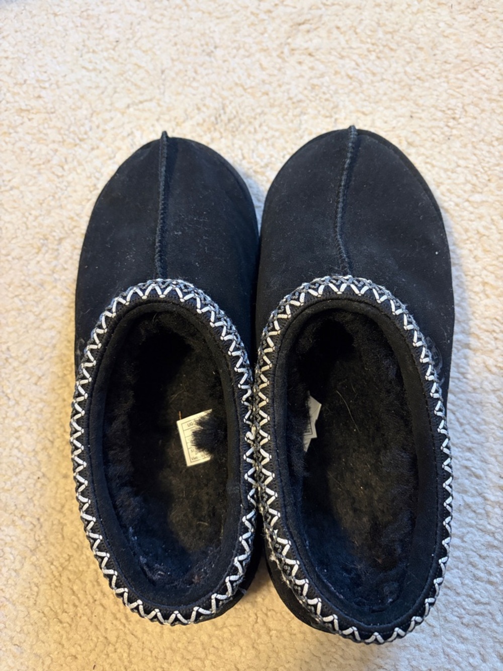 UGG Black Suede Cozy Slip-On Slippers